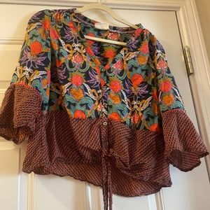 Anthropologie Floral Blouse